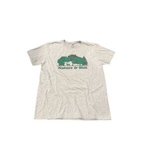 Ann Arbor T-shirt Co. "Nature & Sh*t" Graphic Short Sleeve Grey T-Shirt Large